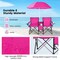 Foldable Picnic Chair with Adjustable Umbrella and Beverage Holders